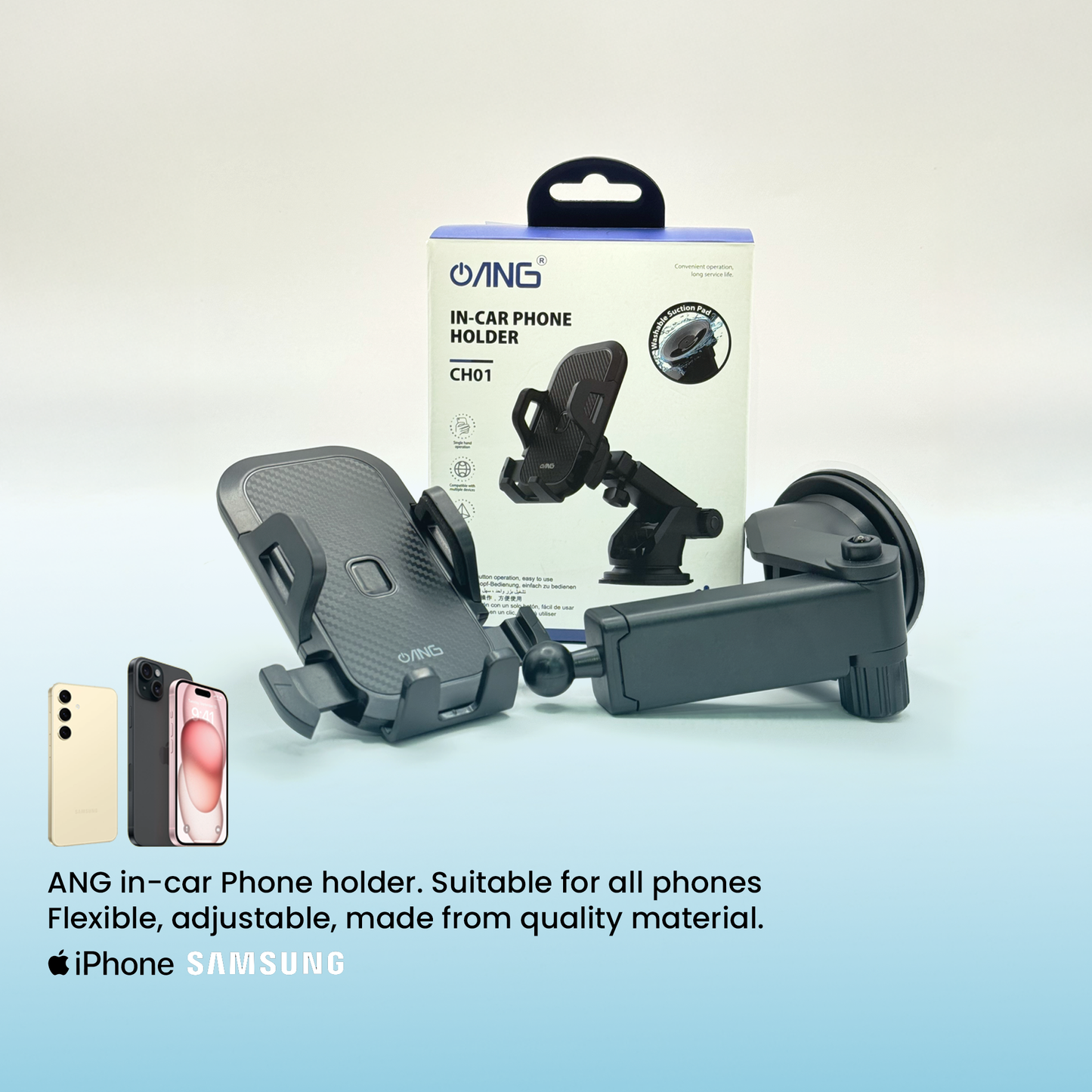 ANG CH01 In-Car Phone Holder β Secure, Adjustable, and Driver-Friendly