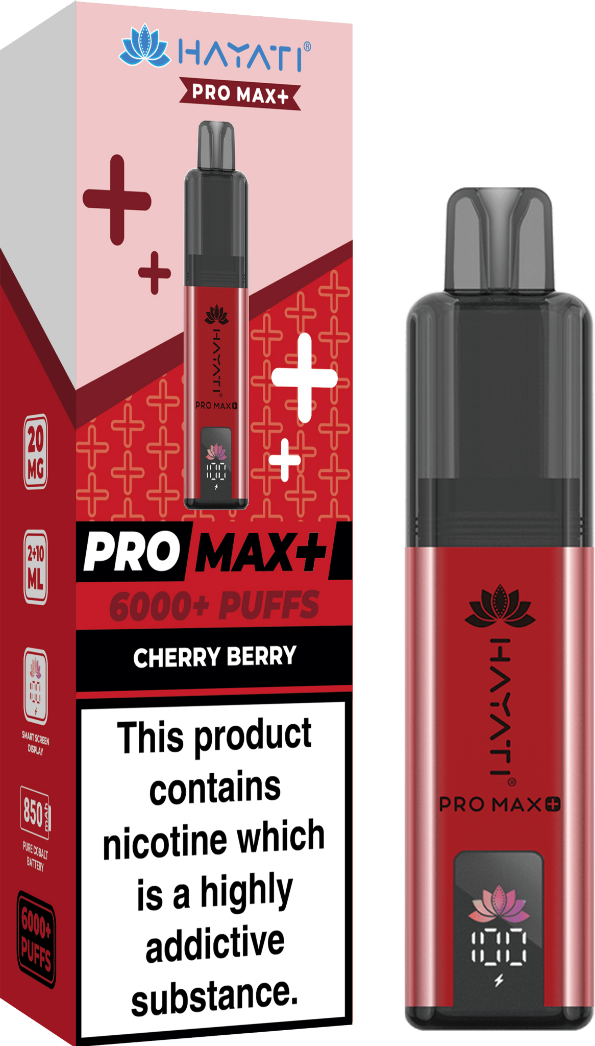 Hayati Pro Max Plus 6000 Vape Box of 5 - Flavour Cherry Berry