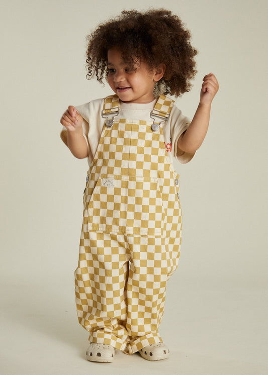 Cecile Ochre Check Dungaree