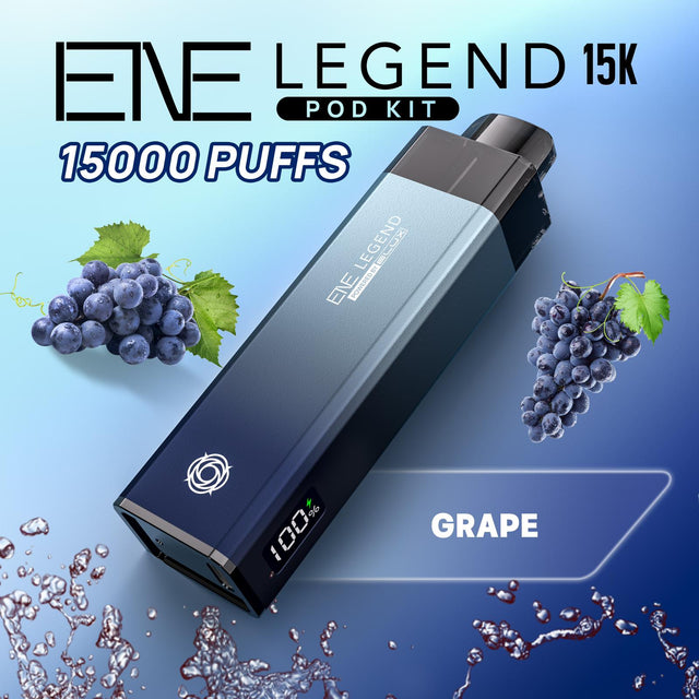 Elux ENE Legend 15k Puffs Prefilled Pod Kit - Box of 5 Available In Grape Flavour