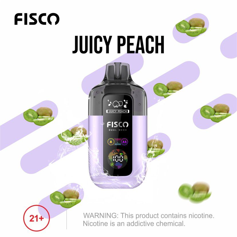 Fisco Point Pro 7000 Puff Pre-Filled Pod Kit - Box of 5 in Juicy Peach Flavour Available 