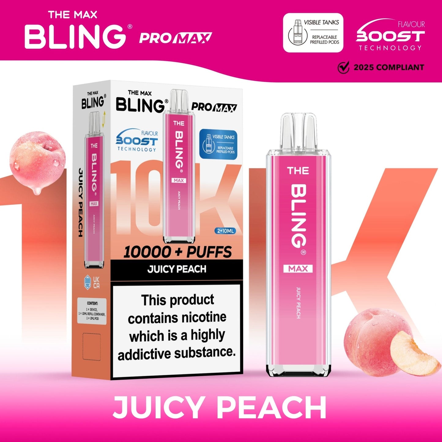 Image Of The Crystal Bling Max 10K Prefilled Pod Kit - Box of 5 